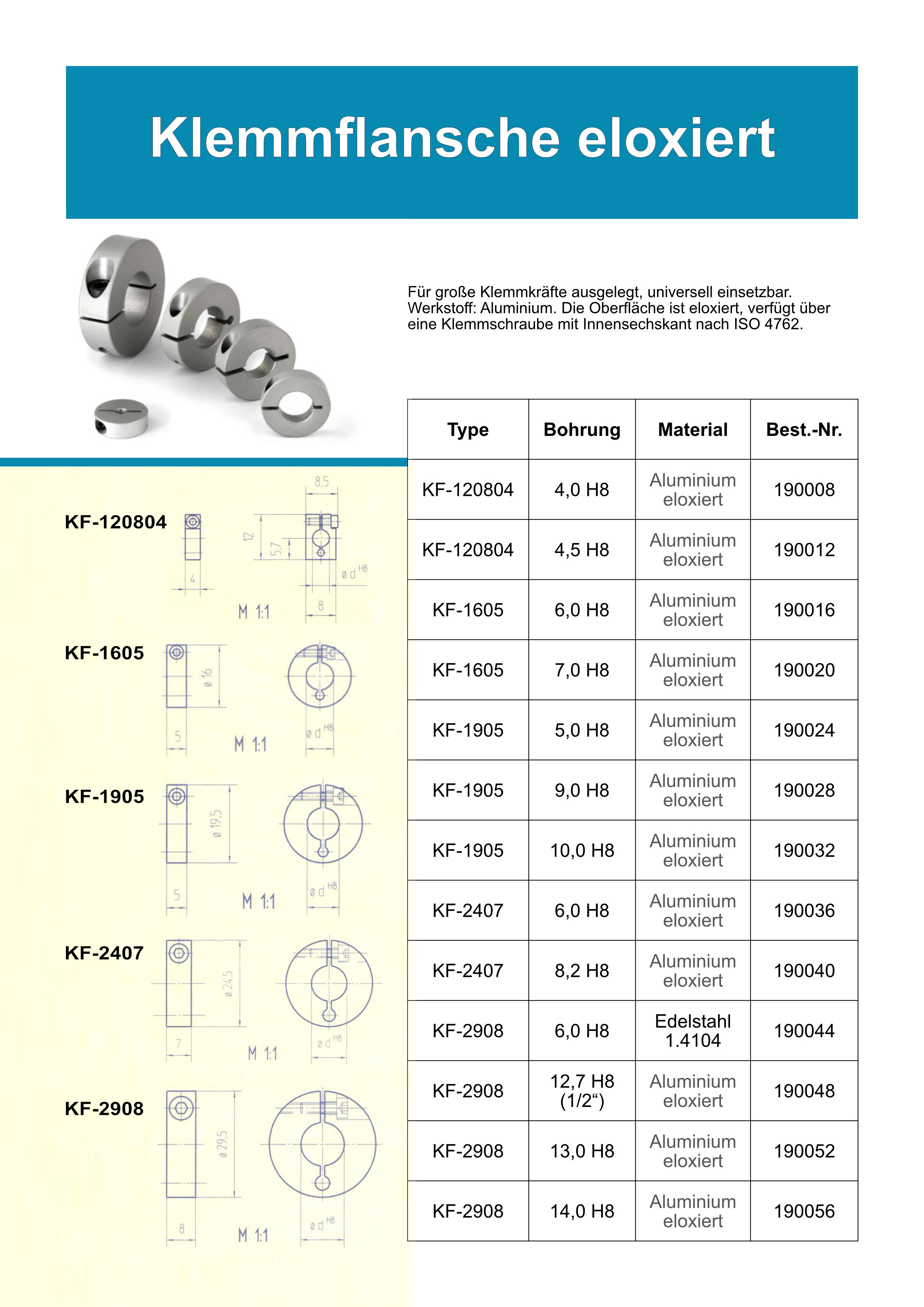 DIN705 Stellringe Blank Datenblatt