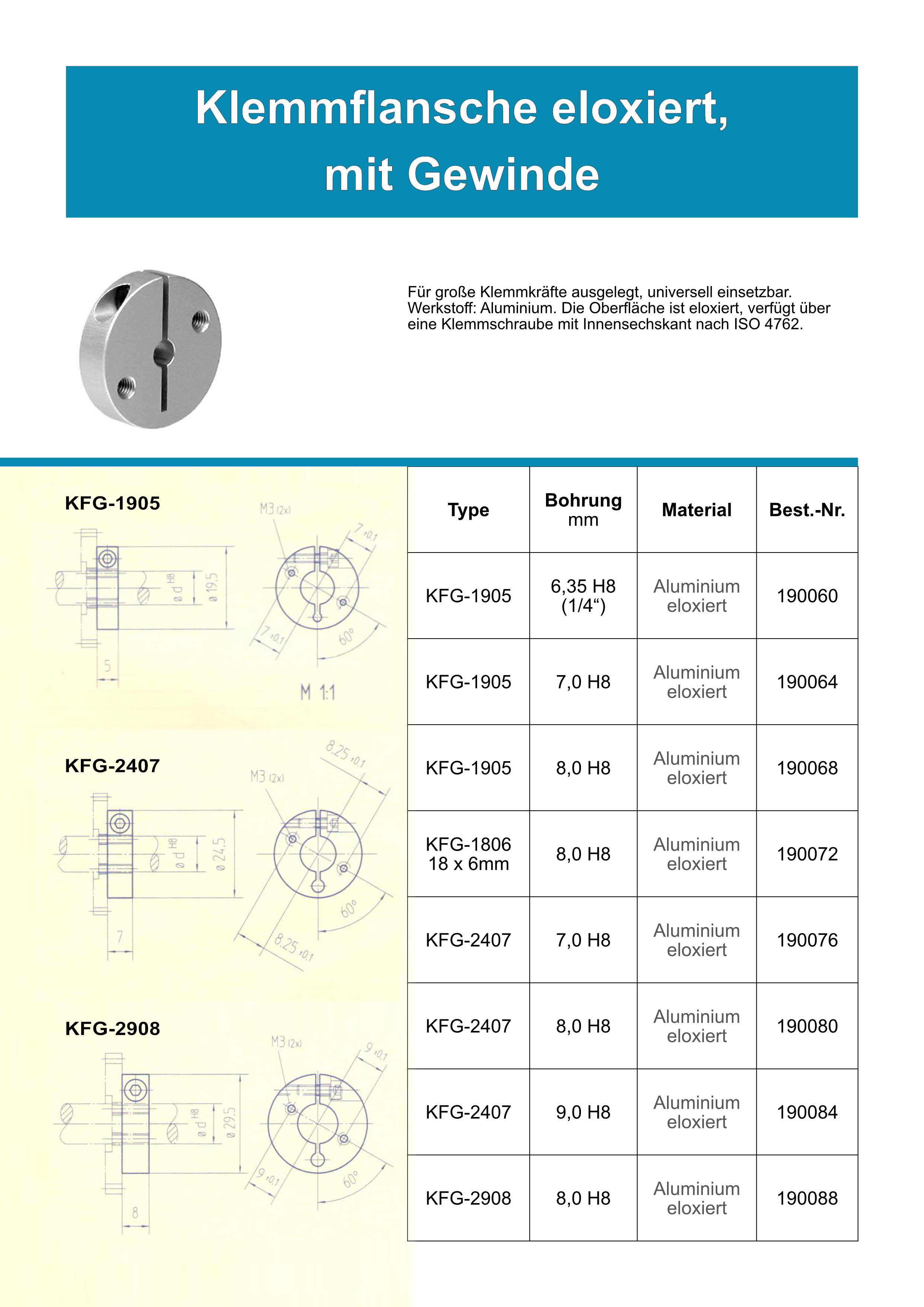 DIN705 Stellringe Blank Datenblatt